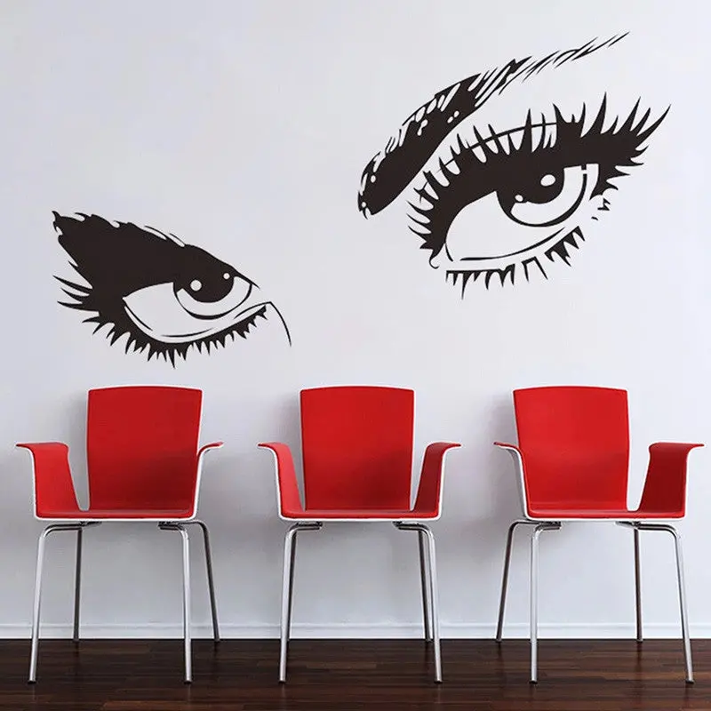 Home Decor Vogue Audrey Hepburn's Eyes Quote Wall Stickers Window Glass Decorative Wall Decal 84161 1