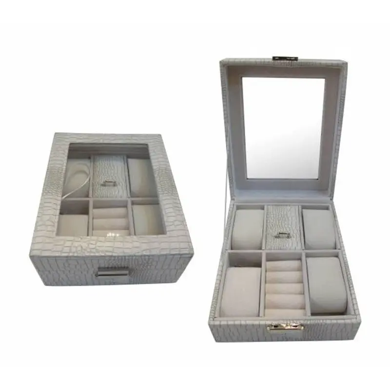 Home Decoration Storage Box Women Makeup Organizer Case Drawer With Mirror 89969 1