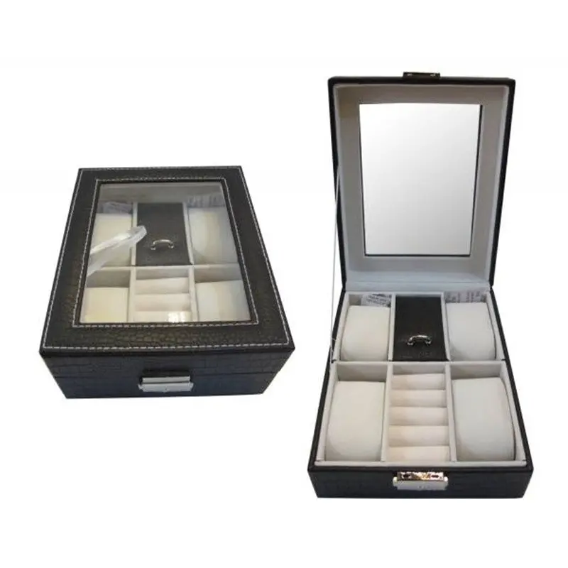 Home Decoration Storage Box Women Makeup Organizer Case Drawer With Mirror 89969 2