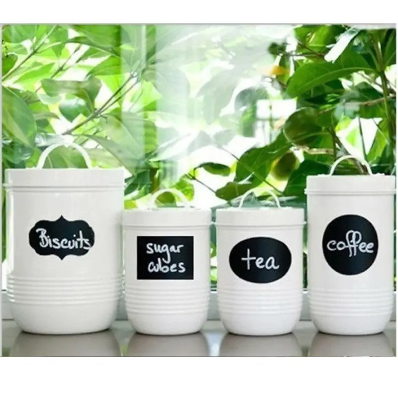 Home Decorative 36X Small Chalk Black Board Mason Jar Labels Removable Stickers Chalkboard Unique 70059 1