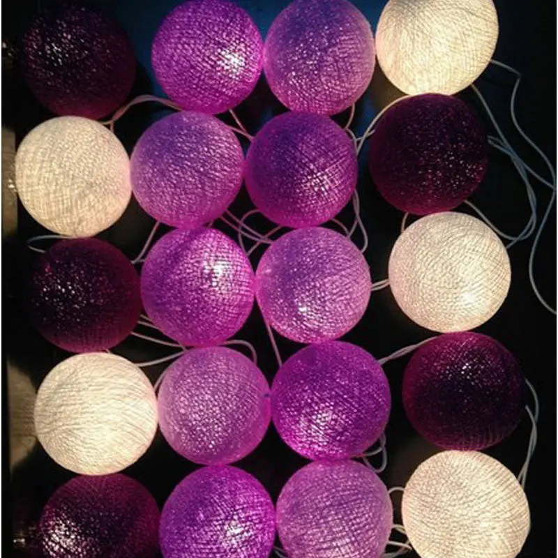 Home Decorative 3M 20 Cotton Ball String Christmas Wedding Light Party Fairy Decor 3Color 56886 1