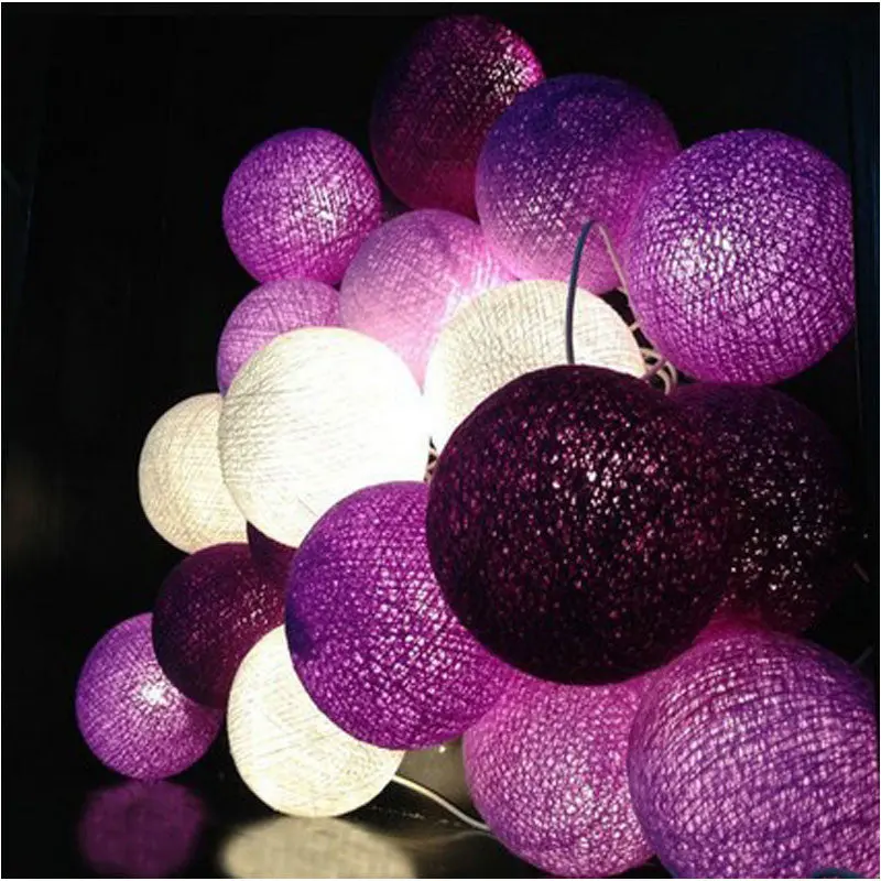 Home Decorative 3M 20 Cotton Ball String Christmas Wedding Light Party Fairy Decor 3Color 56886 2