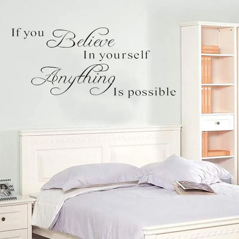 Home Decorative Diy Believe Yourself Art Mural Home Window Door Decal Wall Sticker 52140 1