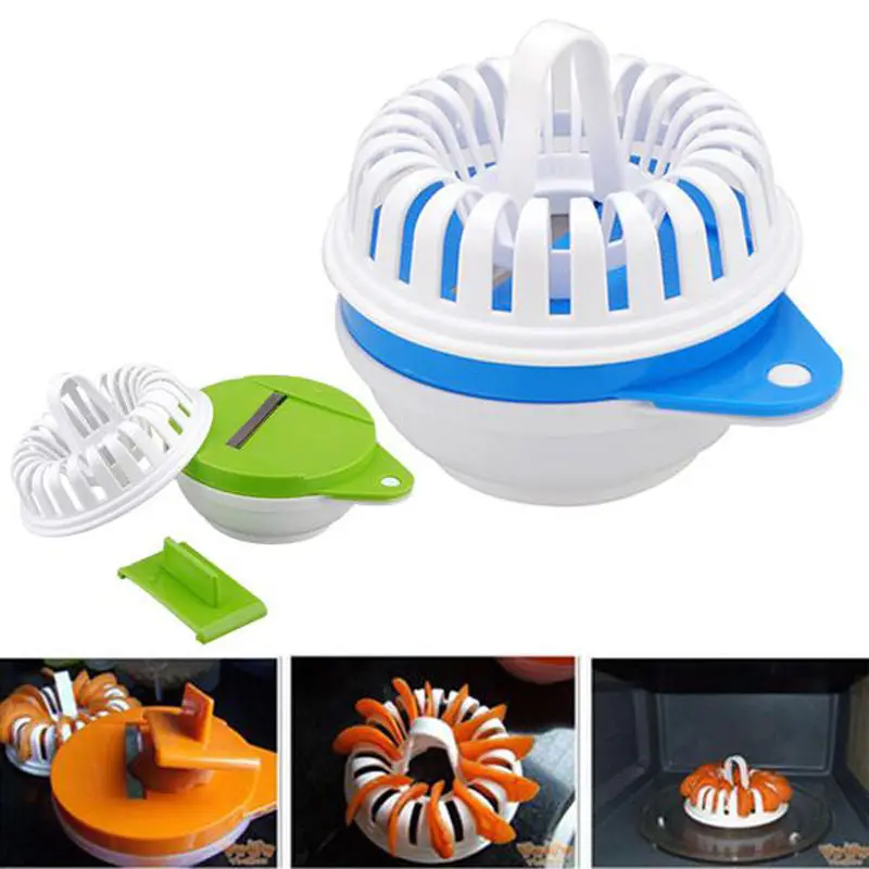 Home Kitchen Useful Microwave Apple Potato Crisp Chip Slicer Maker Practical Diy Set 7263 2