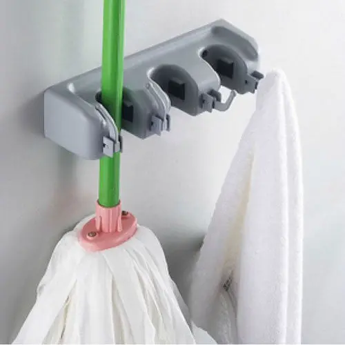 Home Portable 3 Position Wall Mount Kitchen Storage Rack Mop Broom Organizer Holder Tool Hook 47880 1