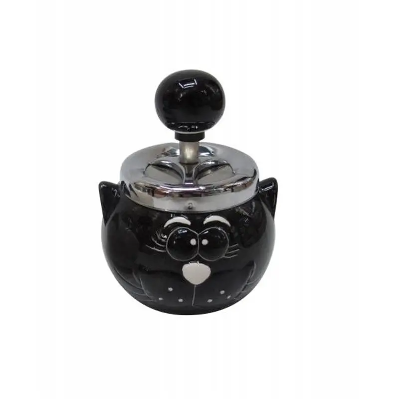 Home Portable Smokeless Stand Cup Holder Smoking Cigarette Ashtray With Lid Black 90407 1