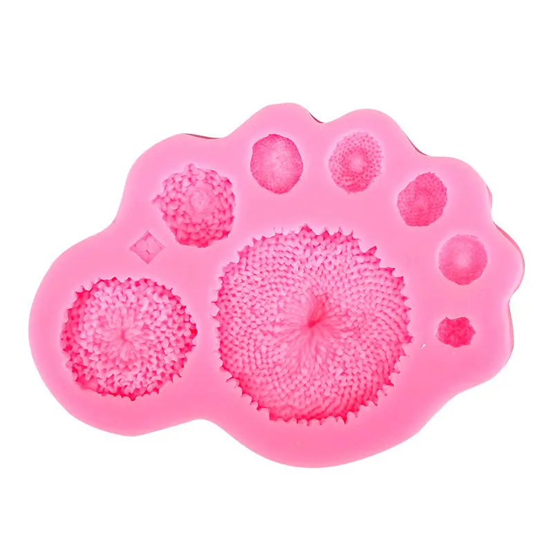 Homey Beautiful Sunflower Shape Chocolate Candy Jello 3D Silicone Fondant Lace Mold Mould Cake Decoration/Pastry Tools 84812 1