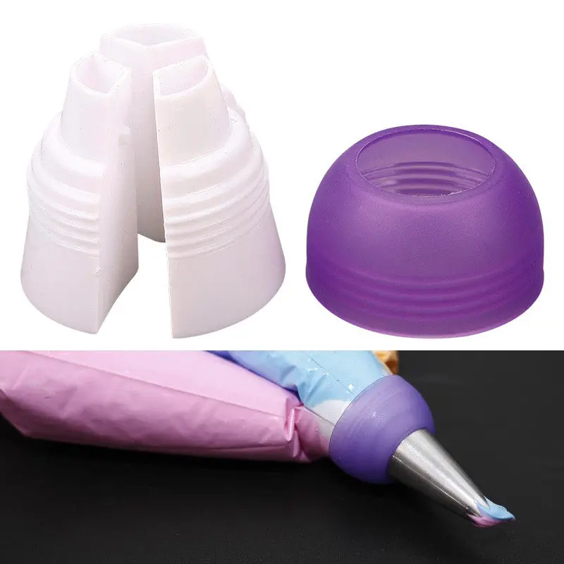 Homey Tri-Color Coupker Pastry Tube Converter Tip Nozzles Adaptor Fondant Cake Mold Baking Decorating Tools 84813 1