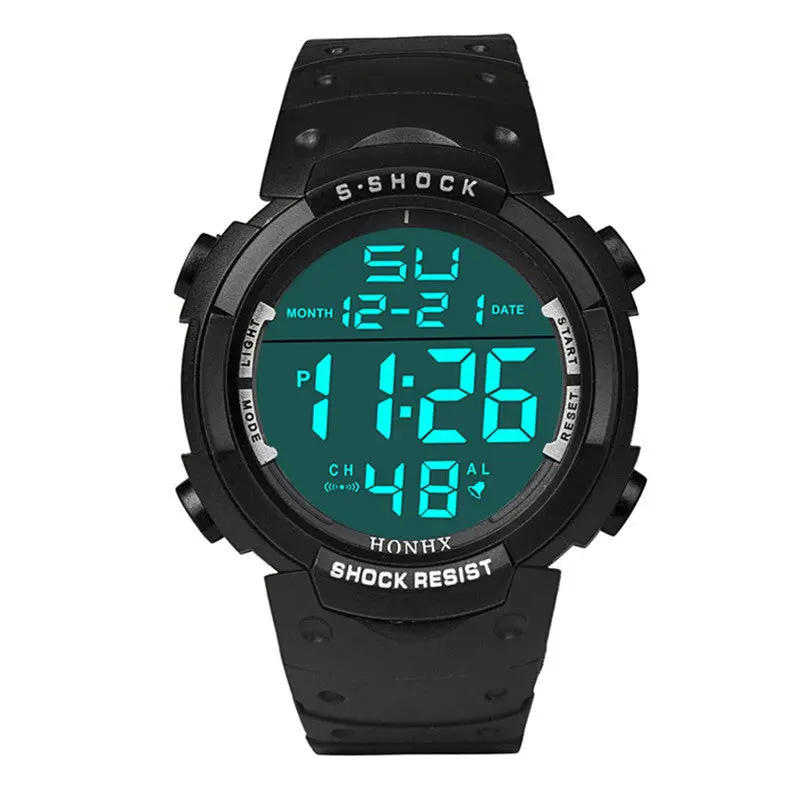 Honhx Reloj Hombre Waterproof Men's Boy Lcd Digital Stopwatch Date Rubber Sport Watch Famous Watches Feida 1