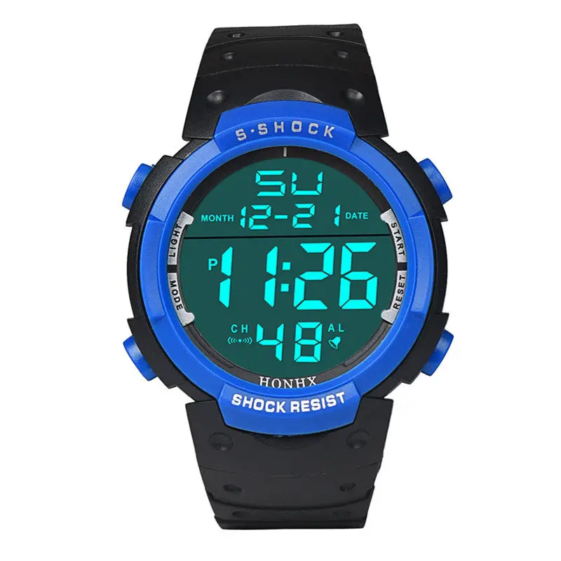 Honhx Sport Watch Waterproof Reloj Hombre Men's Boy Lcd Digital Stopwatch Date Rubber Watch Famous Watches Feida 2