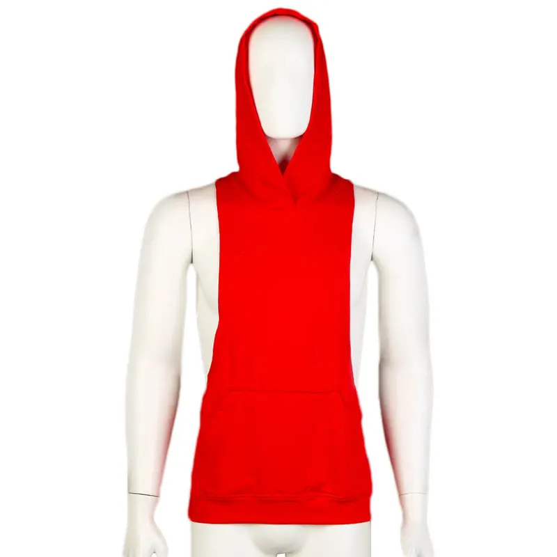 Hooded Vest Music Buliding Vest Euporean Vest Cotton Solid Body Building Tops Shirt Sleeveless 4 Colors 8