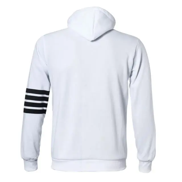 Hoodies Men Warm Hoodies Casual Zipper Hooded Sweatshirts Suit Hoody Jacket Black White 5