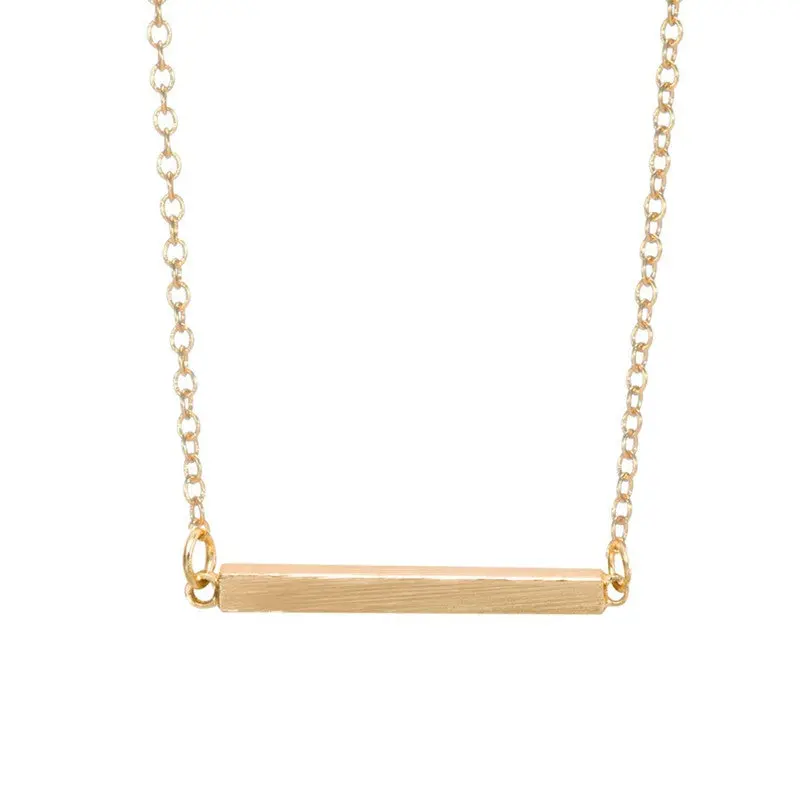 Horizontal Square Bar Necklaces Tiny Dainty Jewelry 10Pcs-N010 1