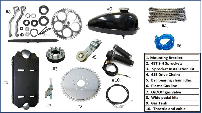 Huasheng 49/53Cc 4 Stroke Engine Installation Kit. 1