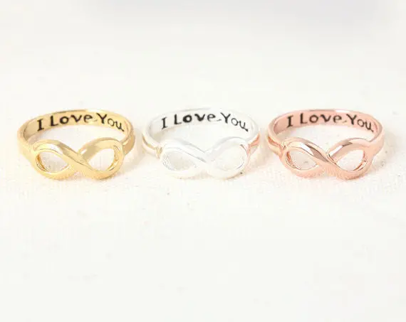 I Love You Infinity Ring Silver Infinite I Love You Rings Letter Rings Eight 8 Shape Rings 1