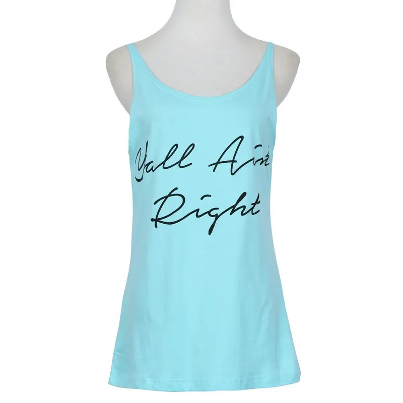 Increase The Size L-5Xl Blue Sexy Wild Casual Women Tank Shirt Tops Sleeveless Vest Cotton Loose Clothes 4