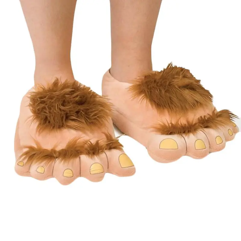 Indoor Plush Slipper Big Feet Creative Men Women Slippers Cotton Warmer House Shoes Anti-Skid Free Size 1