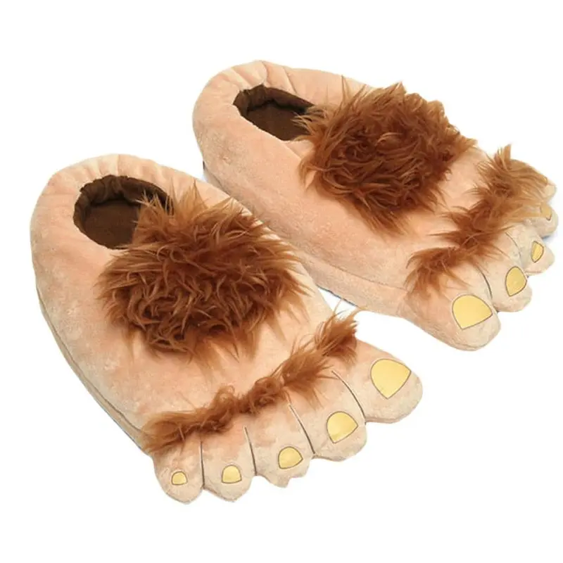 Indoor Plush Slipper Big Feet Creative Men Women Slippers Cotton Warmer House Shoes Anti-Skid Free Size 2