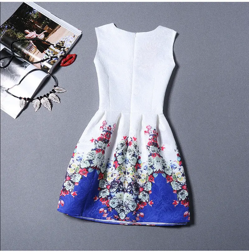 Inelastic Back Zipper Cute Casual Ladies Print Cartoon Dress Draped Short Mini Beach Dress 9