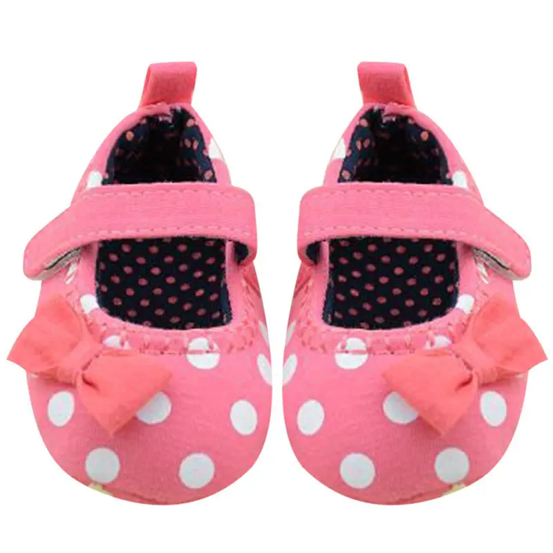 Infant Toddler Stripe First Walkers Flower Crib Shoes St Sole Kid Girls Baby Shoes Prewalker Pink Color Bowknot Dot Pattern 1
