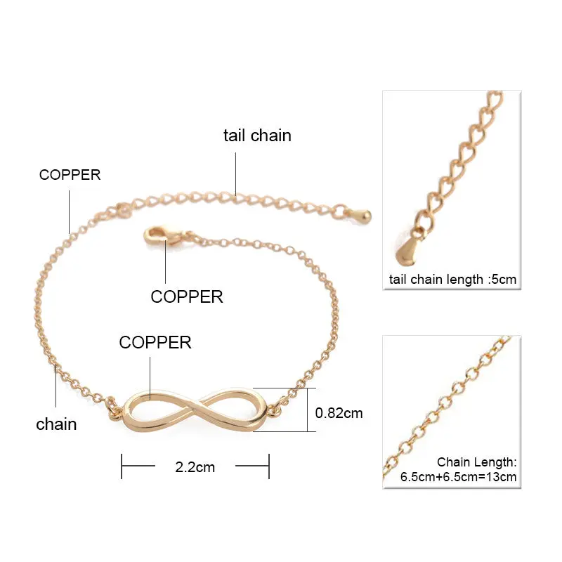 Infinity Bracelet Simple Love Bracelets Jewelry Gifts Pulseras Mujer Bijoux 2