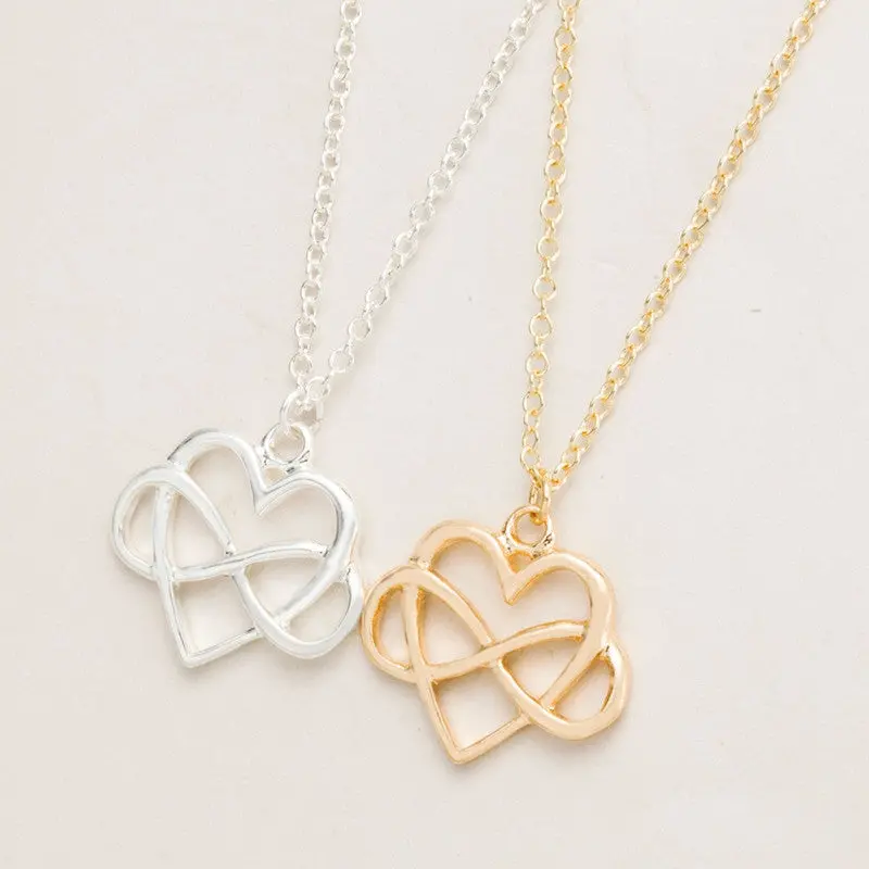 Infinity Heart Necklace Silver Plated Love Necklace Bridesmaid Gifts 30Pcs-N130 1