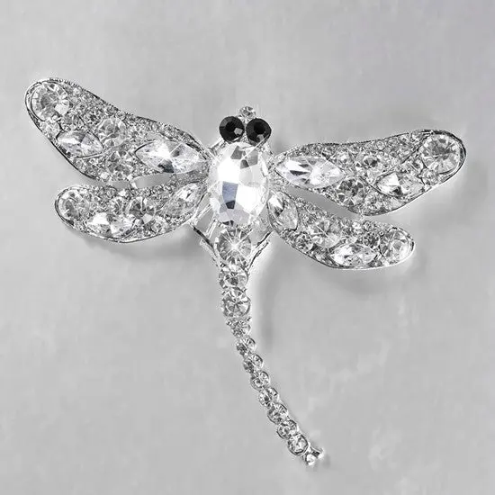 Insect Broochdress Scarf Accessories Cute Small Dragonfly Crystal Brooches Collar Hijab Pins 1