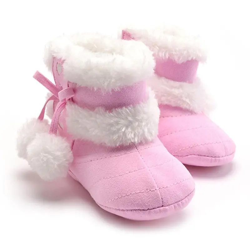 Insulated Bowknot Snow Boots – Warm Winter Footwear for Infant Girls
