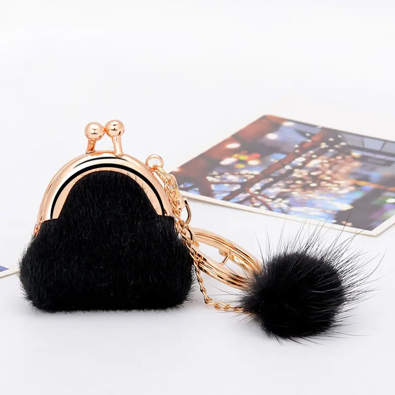 Interesting Things Rabbit Fur Ball Plush Car Keychain Handbag Key Ring Key Pendant Feida 1