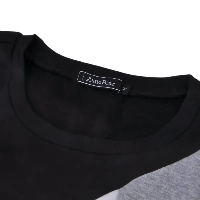 Irregular Patchworksweatshirthit Color Long Sleeveo Neck Casual Pullover Clothing 7