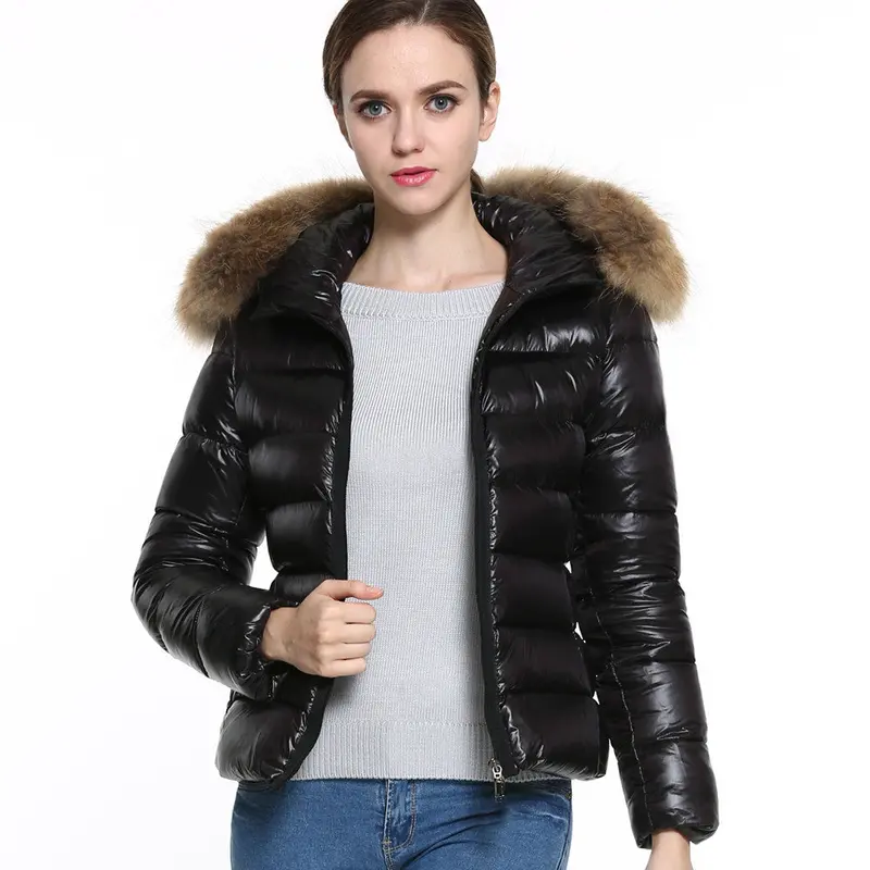 Jacket Women Coat Womens Clothing Faux Fur Collar Hooded Parkas Cotton Padded Slim Warm Jacket Coat 3