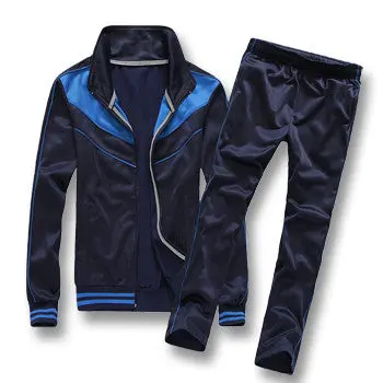 Jacket+Pants Sweatshirts Trousers Suits Sportswear Casual Slim Fitzipper Jackets Trousers Hombre 1