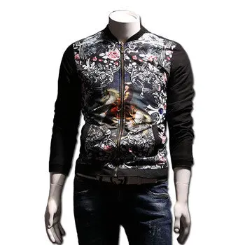 Jackets And Coats Outwear Floral Jaqueta Masculina Casual Slim Fit Large Size Veste Homme Zipper Jackets 1