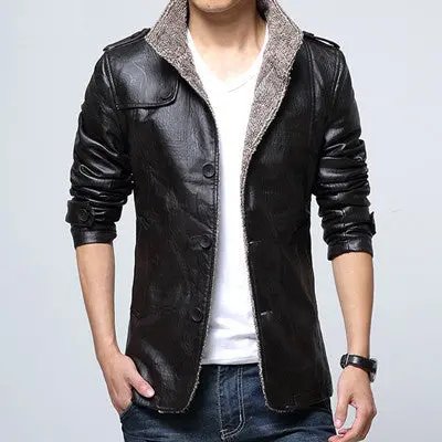 Jackets Fleecedpu Jacketswarm Coats Slim Fits Plusjacquard 1