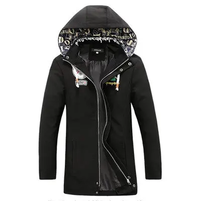 Jackets Outwears Slim Fitscoats Warm Hooded Black Navy Blueoutwears 1
