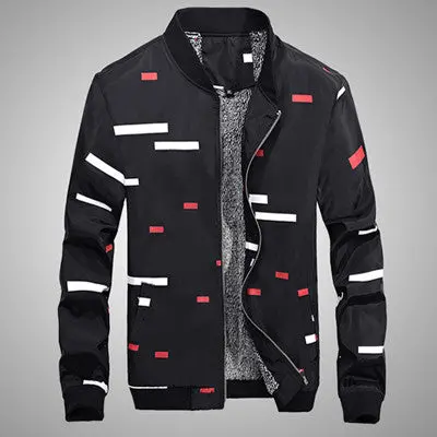 Jackets Thick Jacquard Slim Fits Plus Size Casual Printed Fleece Warm Coats 1