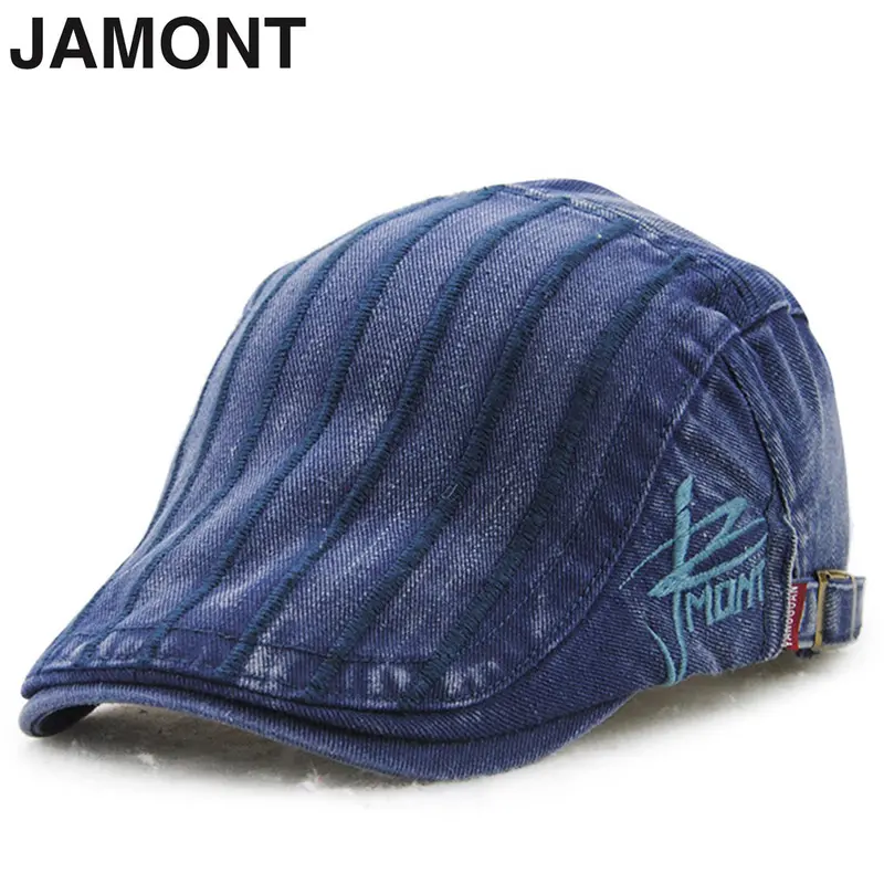 Jamont Retro Vintage Style Casual Cotton Caps Wash Water Flat Cap Euporean Style 11949 2