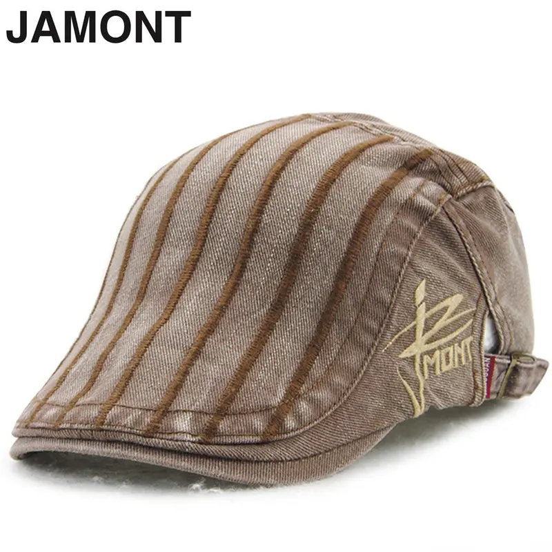 Jamont Retro Vintage Style Casual Cotton Caps Wash Water Flat Cap Euporean Style 11949 3