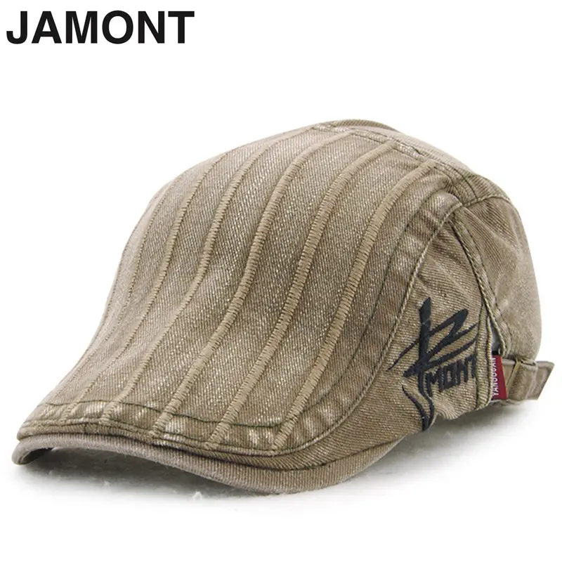 Jamont Retro Vintage Style Casual Cotton Caps Wash Water Flat Cap Euporean Style 11949 4