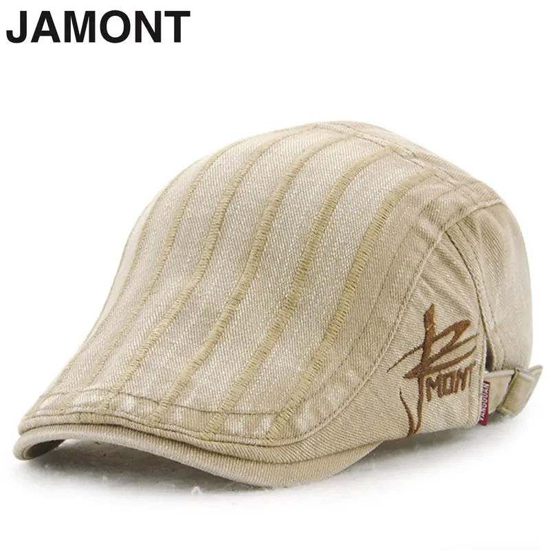 Jamont Retro Vintage Style Casual Cotton Caps Wash Water Flat Cap Euporean Style 11949 5