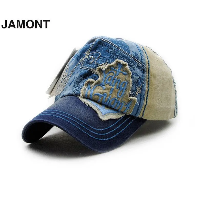 Jamont Vinatge Stylish Pure Cotton Embroidery Pattern Sports Outdoor Camping Duck Tongue Hat Baseball Cap 9865 1