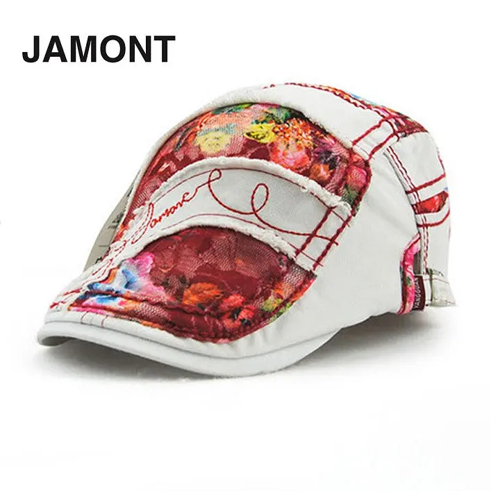 Jamontladies Korean Style Cap Graffiti Lace Type Cotton Sunshade Caps Hats 3