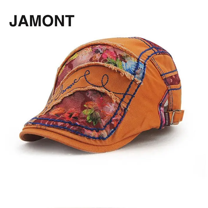 Jamontladies Korean Style Cap Graffiti Lace Type Cotton Sunshade Caps Hats 4