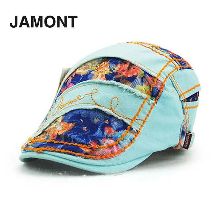 Jamontladies Korean Style Cap Graffiti Lace Type Cotton Sunshade Caps Hats 5