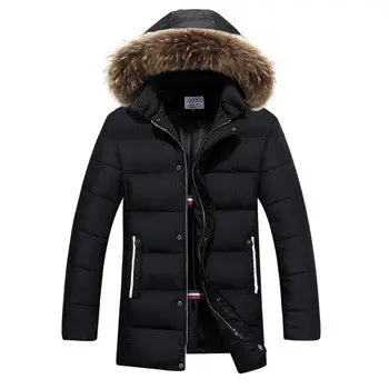 Jaqueta Masculina Veste Homme Parkas Casual Slim Fit Cotton-Paddedmedium Long Hooded Jackets Parkas 1