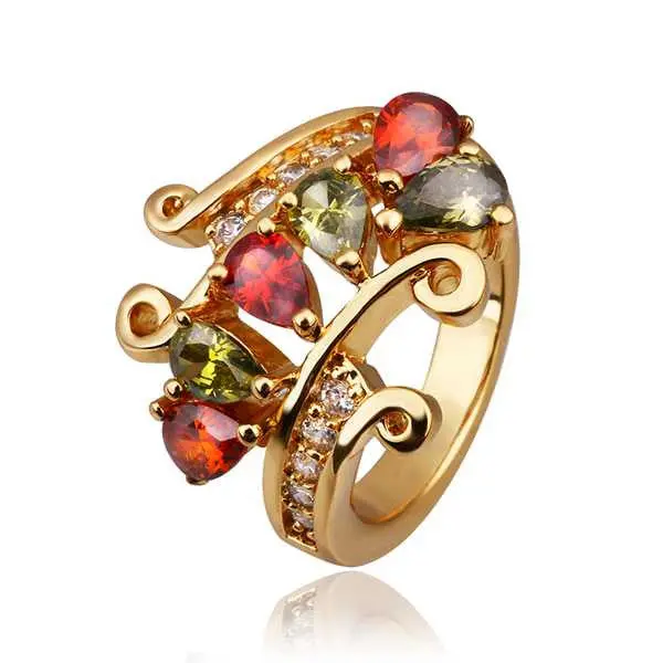 Jewellery Charms 18K Gold Plated Rings Leaf Euonymus Anillo Wedding22 1