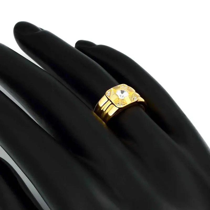 Jewellery Charms 18K Real Gold Plated Engagement Ring Starlight Anillos Sport314 11