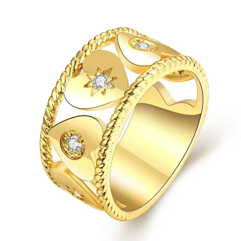 Jewellery Charms 18K Real Gold Plated Engagement Ring Starlight Anillos Sport314 4