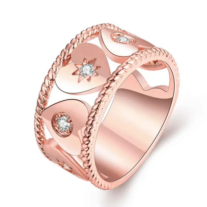 Jewellery Charms 18K Real Gold Plated Engagement Ring Starlight Anillos Sport314 5