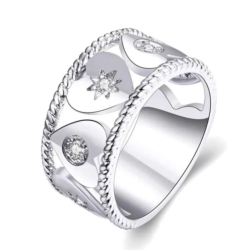 Jewellery Charms 18K Real Gold Plated Engagement Ring Starlight Anillos Sport314 6